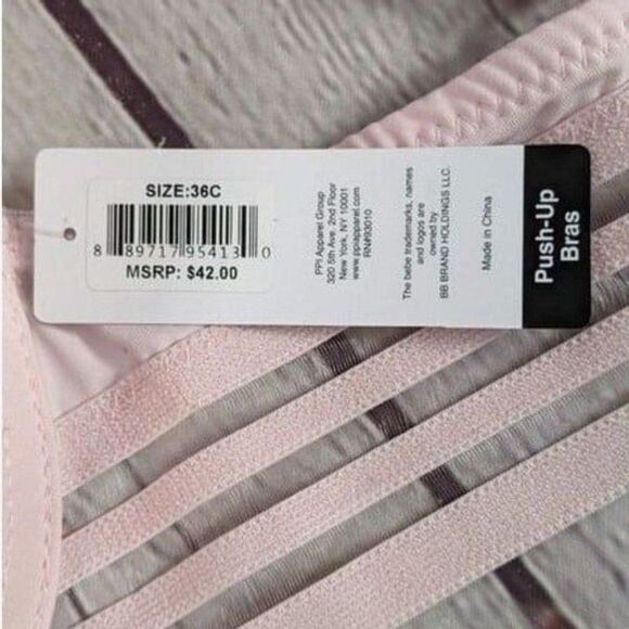 NWT Bebe Logo Pink Mesh-Band Underwire Push-Up Bra - Picture 11 of 11